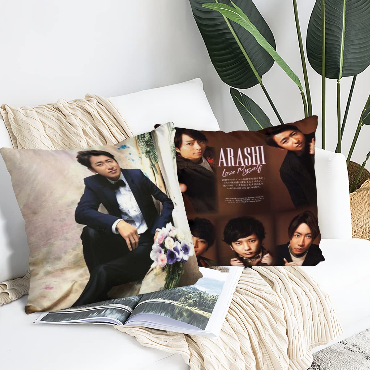 嵐ちゃん専用 オーダークッションカバー 2枚×クッション本体×2個